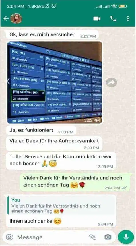 Tivo8k customer review on WhatsApp 1